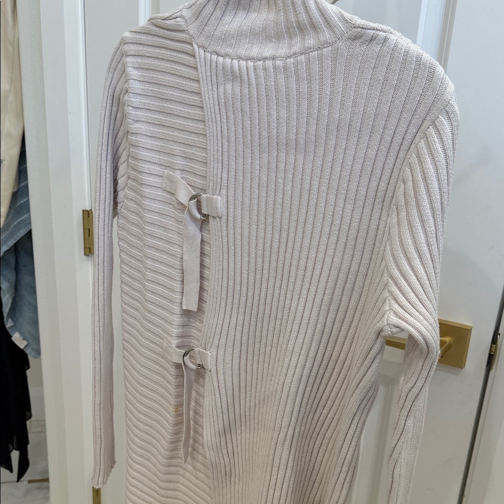 CAbi Women's Cream Ribbed Crewneck Sweater - Picture 7 of 8